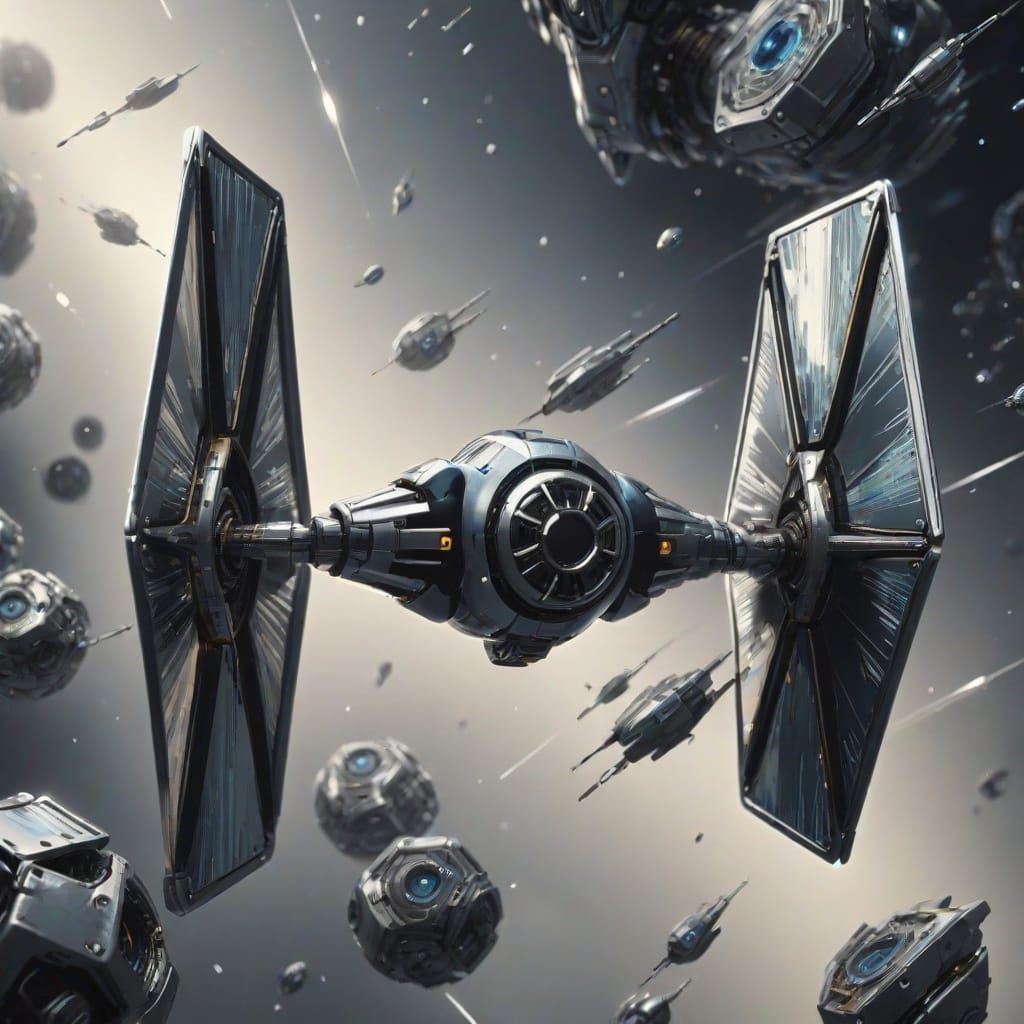 Close-Up Robot with Reflective Surface in Digital Art