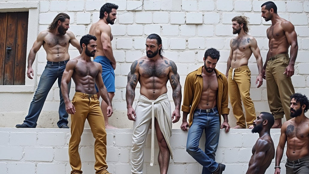 Hyper-realistic Muscular Man Evokes Sensual Fascination