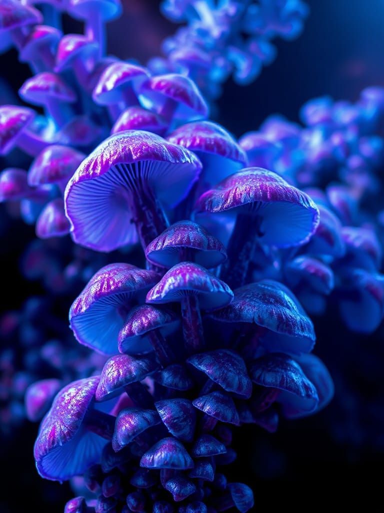 Stunning Fractal Mushrooms Digital Art