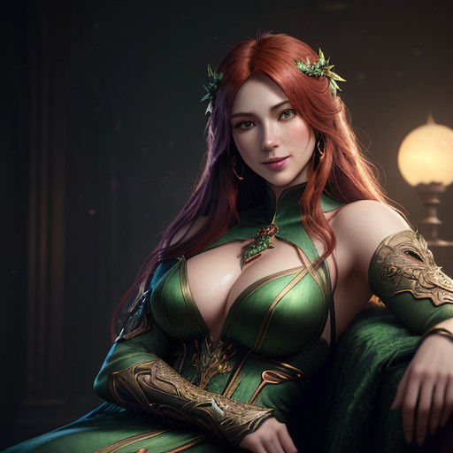 Hyperrealistic Portrait of a Mysterious Ginger Woman