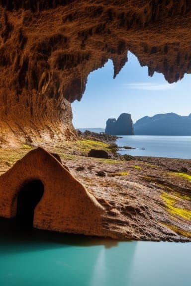 Majestic Island Cave in Ancient Style