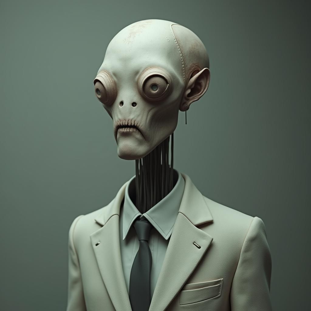 Eerie Humanoid Figure in Photorealistic Style