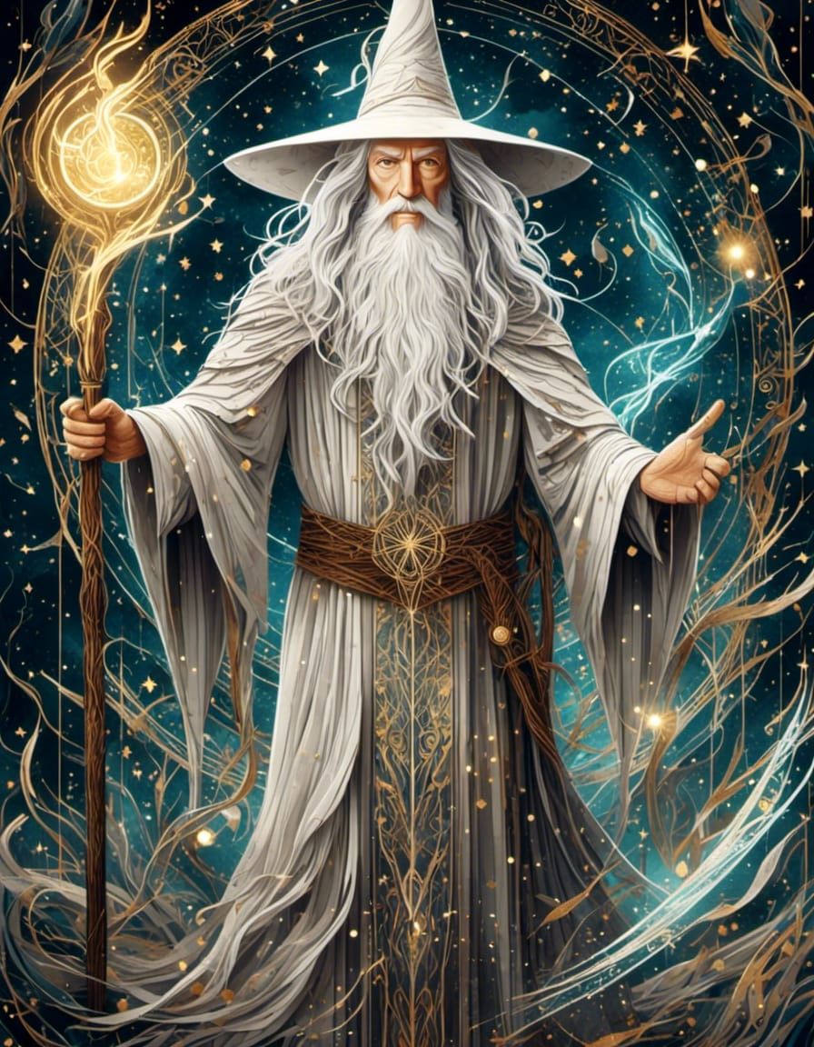 Gandalf the White: Stylized Character Portrait