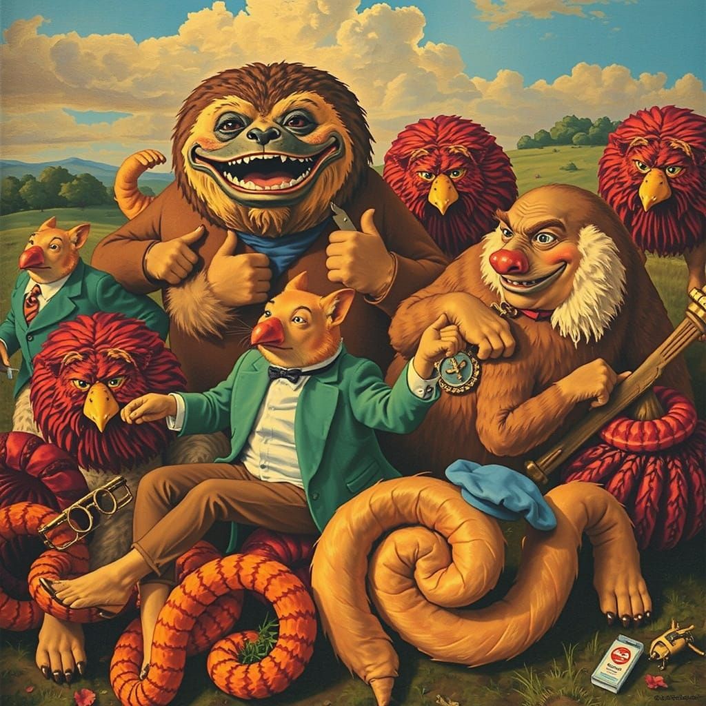 Satirical Woodcut of Decadent English Aristocracy