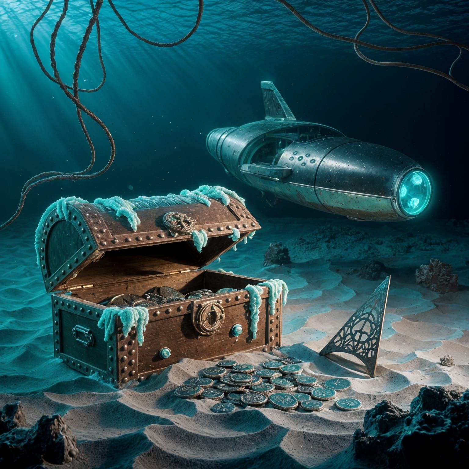 Abyssal Treasure Chest with Submarine