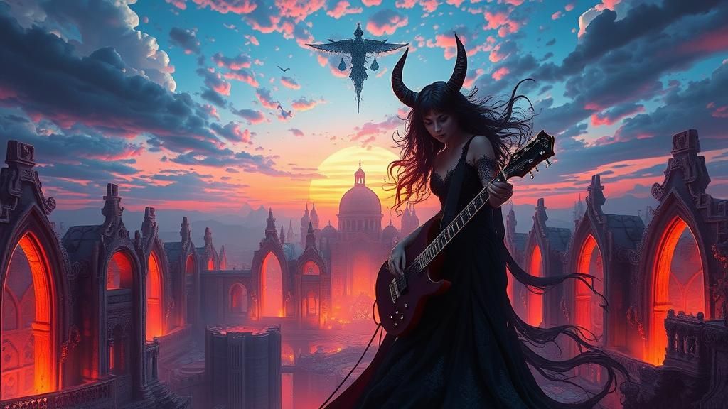 Gothic Rockstar Siren Concert in Spectral Dreamscape