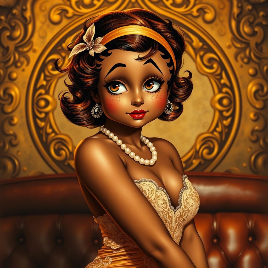 Betty Boop With Auburn Hair And Freckles