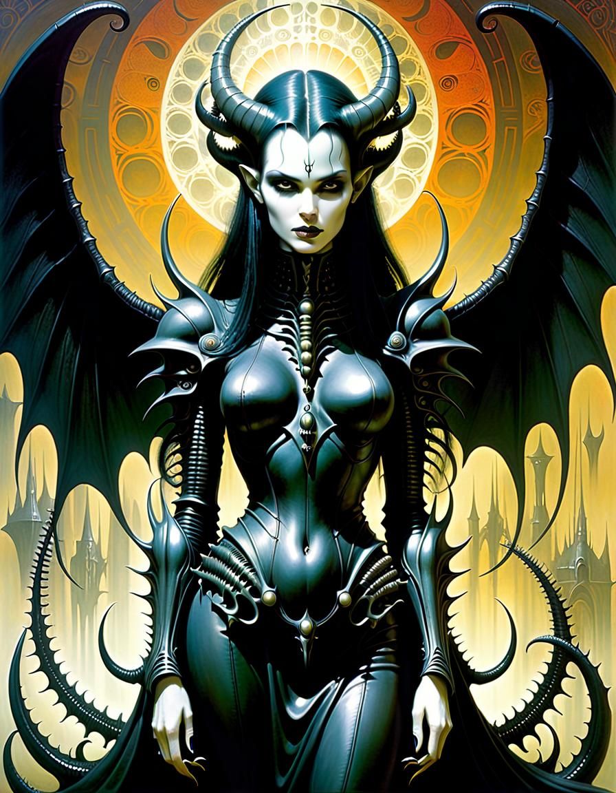 Gothic Psychedelic Art Inspired by Brom and Giger