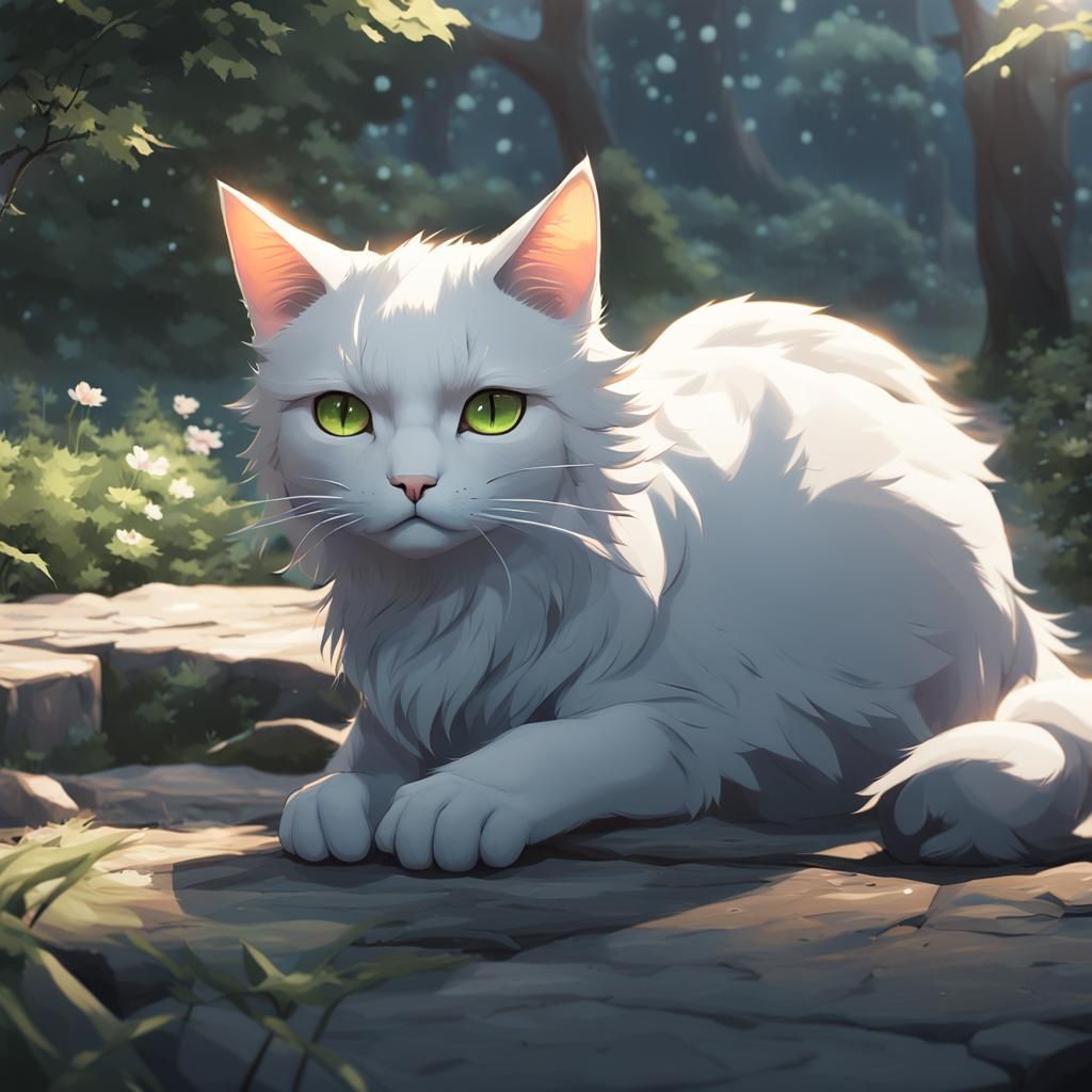 Anime Style 3D Cat Concept Art