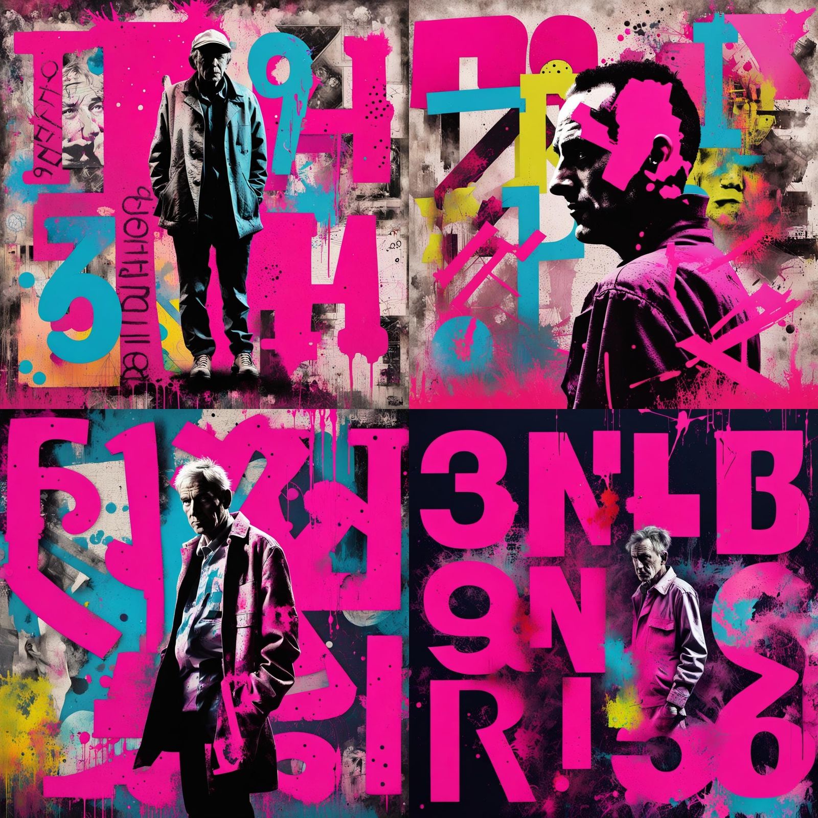 Dynamic Pop Art Collage in Rauschenberg Style