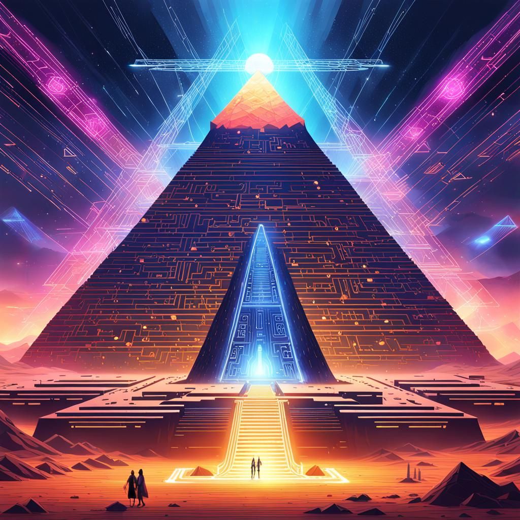 Futuristic Great Pyramid of Giza Concept Art