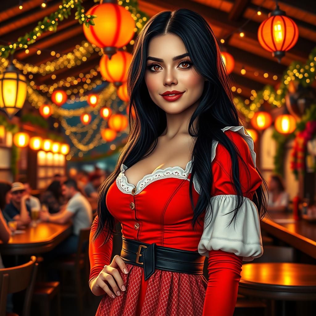 Bavarian Bartender in Oktoberfest Beer Garden Portrait