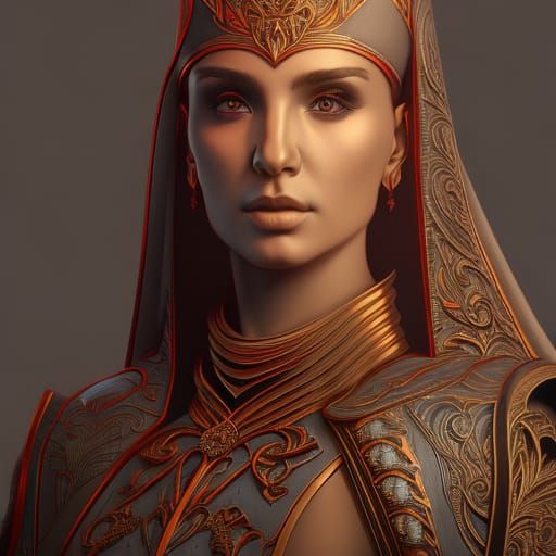 Baroque Portrait in Ballpoint Pen Style