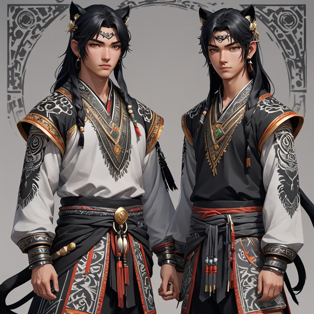 Anime Style Image of Panther Twin Brothers