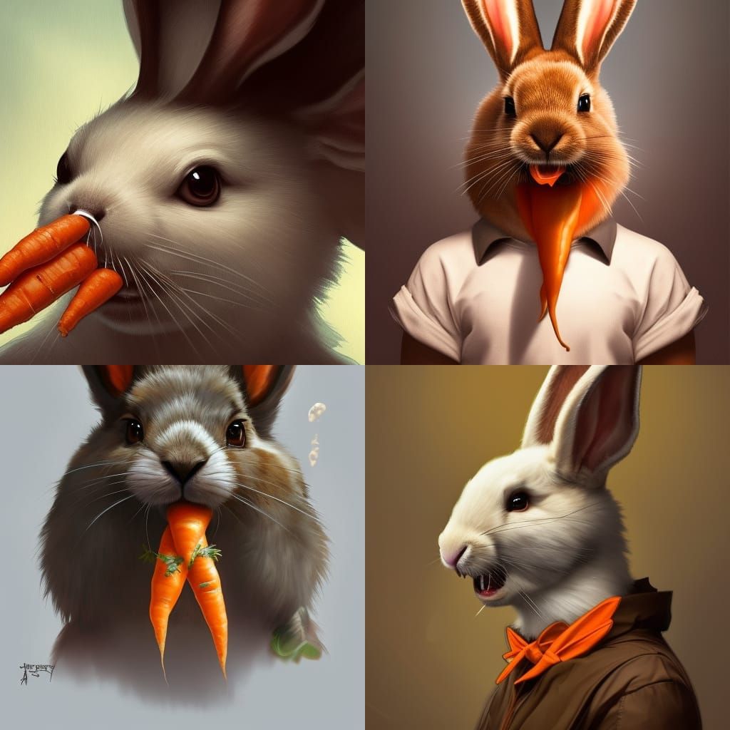 Bad Bunny as a Bunny: Hyperdetailed Portrait