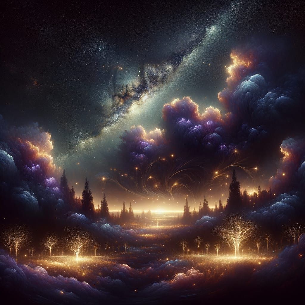 Enchanting Fantasy Nightscape as Matte Painting