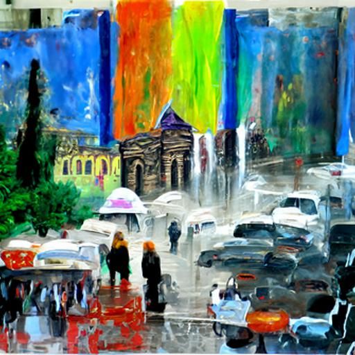 Yerevan in Neo-Impressionist Expressionist Oil Painting