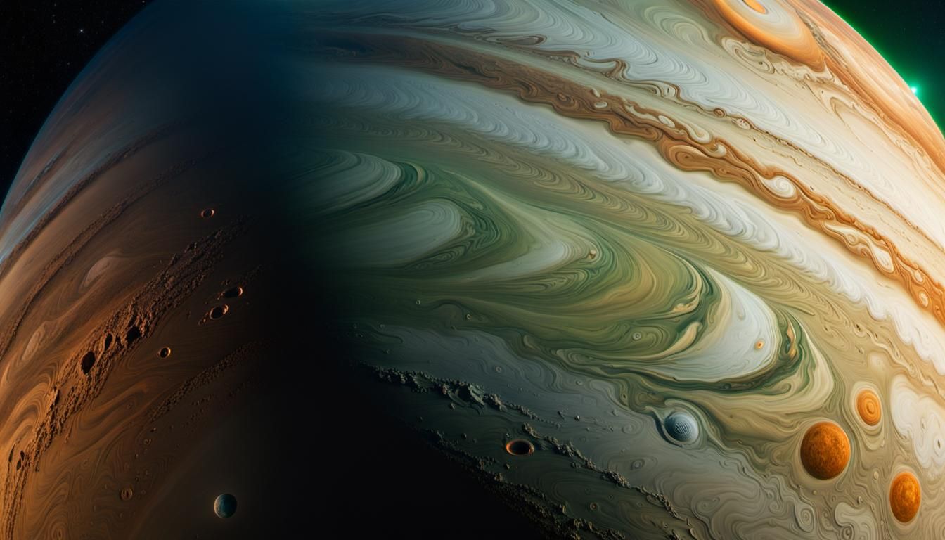 Spectacular Jupiter Surface in Hyperrealist Style