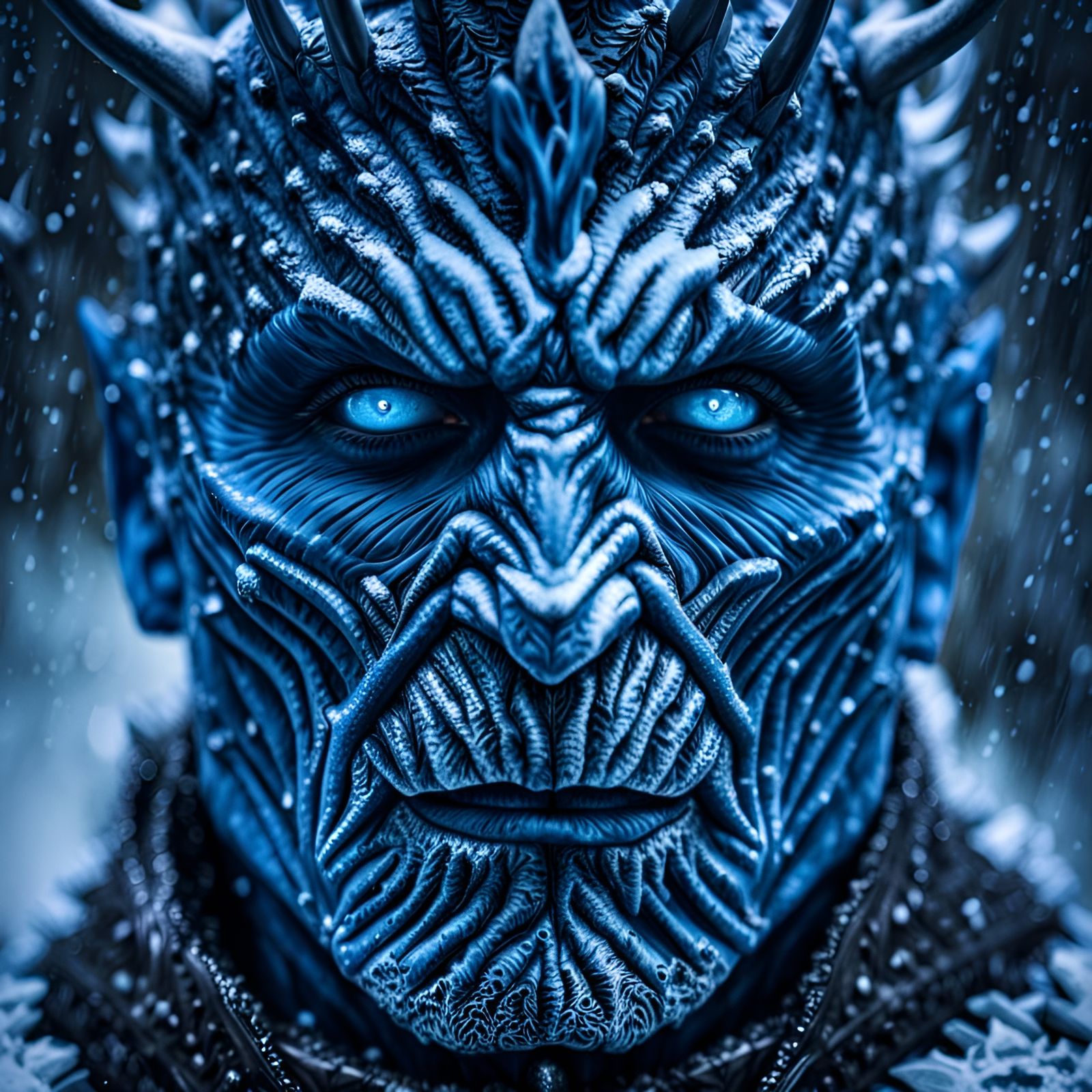 Night King Portrait in Hyperrealistic Style
