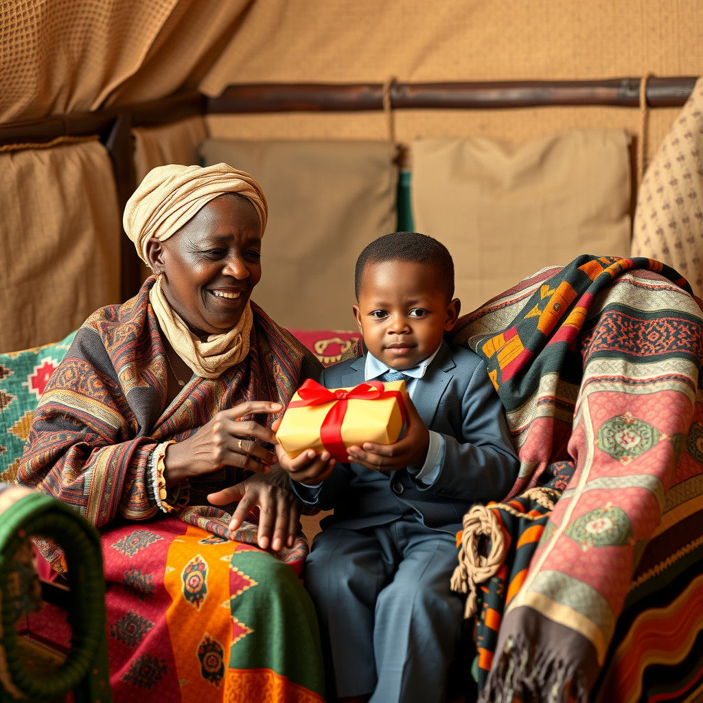 Basotho Couple Share Gifts in Heartwarming Portrait
