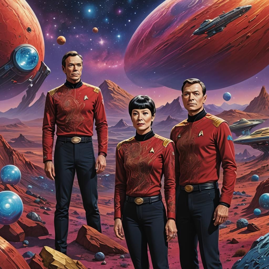 Surreal Sci-Fi Portrait of Star Trek Crew