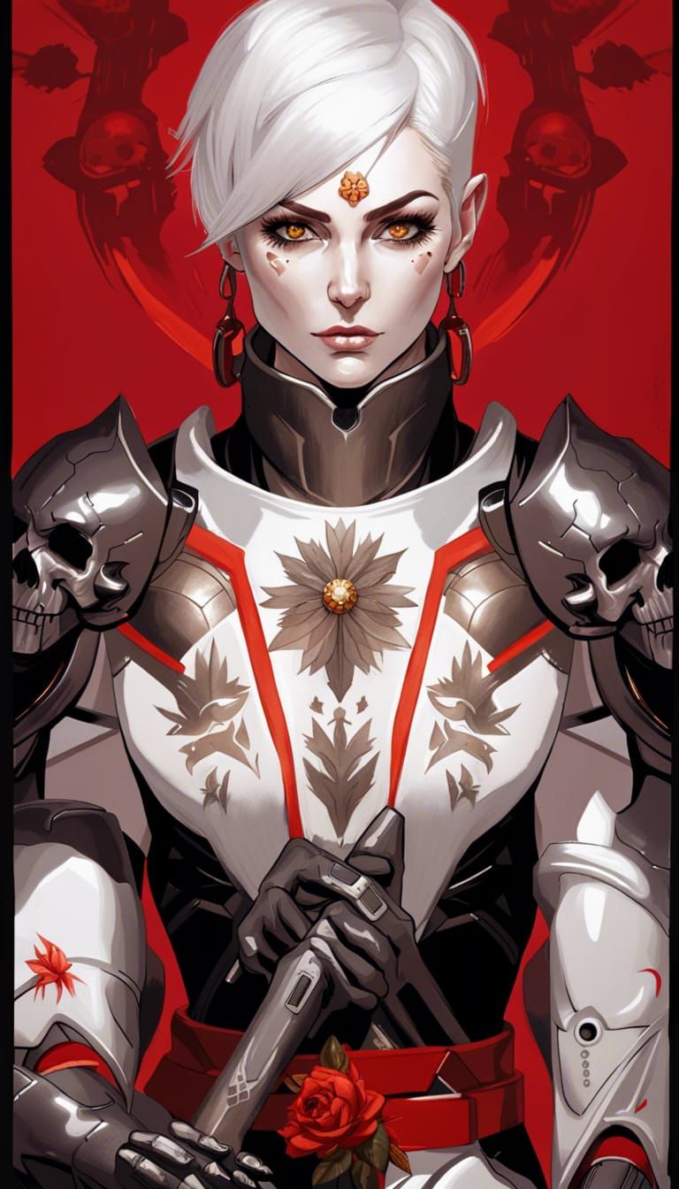 Saintly Warrior Woman in Detailed Digital Art