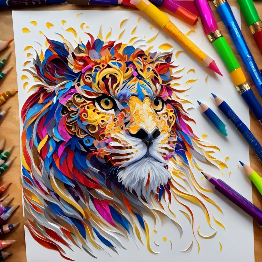 Dramatic Hyperrealistic Portrait with Colorful Lighting