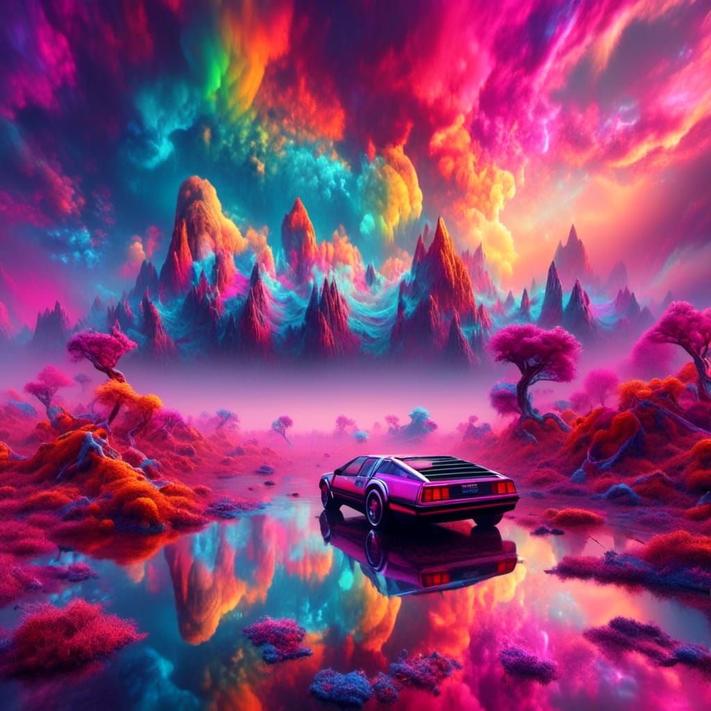 Surreal Lake of Vibrating DeLorean Fluids