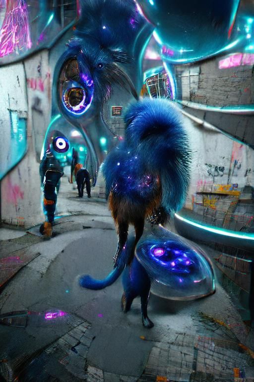 Sci-Fi Portal Between Worlds With Alien Creature