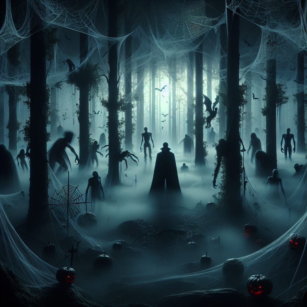 Hyper-Realistic Vampire in Eerie Forest