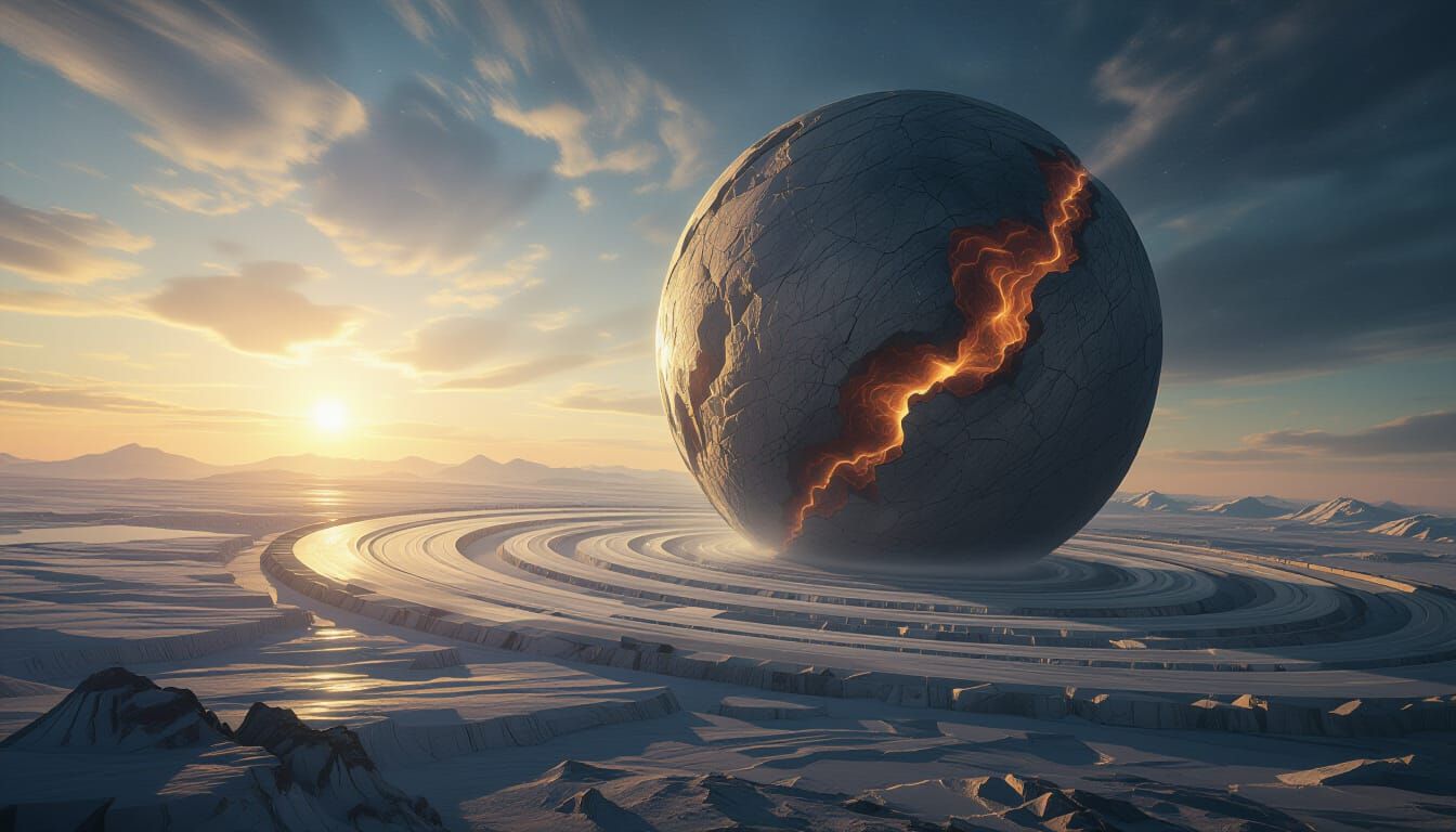 Vertigo Art: Rocky Planet Travels Through Cosmos