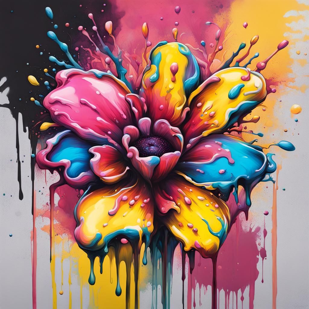 Pansexual Flower in Graffiti Splash Art Style
