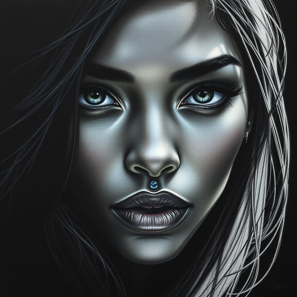 Ethereal Multiethnic Woman in Mystical Realism Style