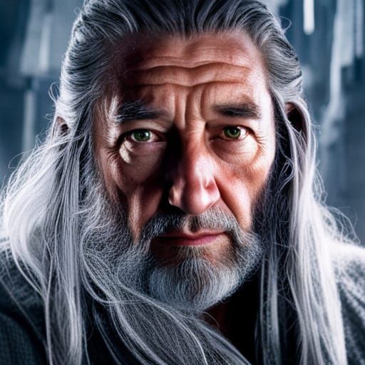 Gandalf Selfie in Mordor, Brutalist Style