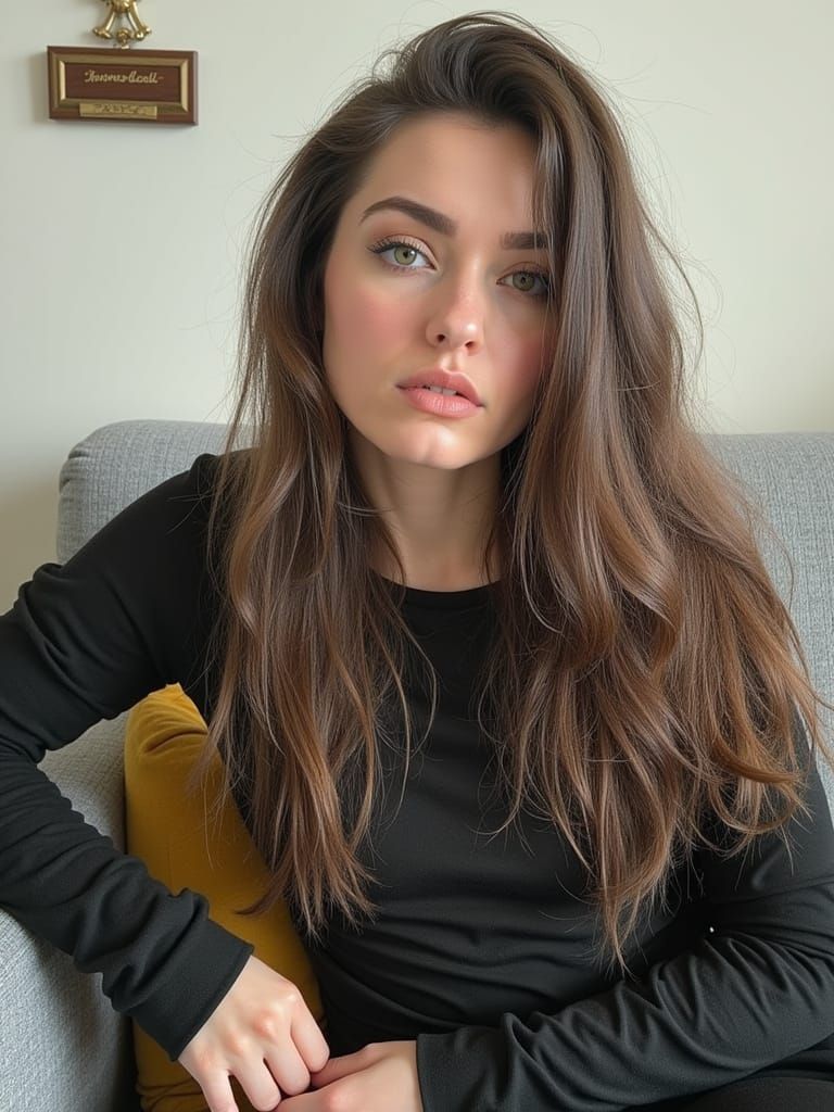 Sad Gothgirl Portrait in High Contrast Impasto Style