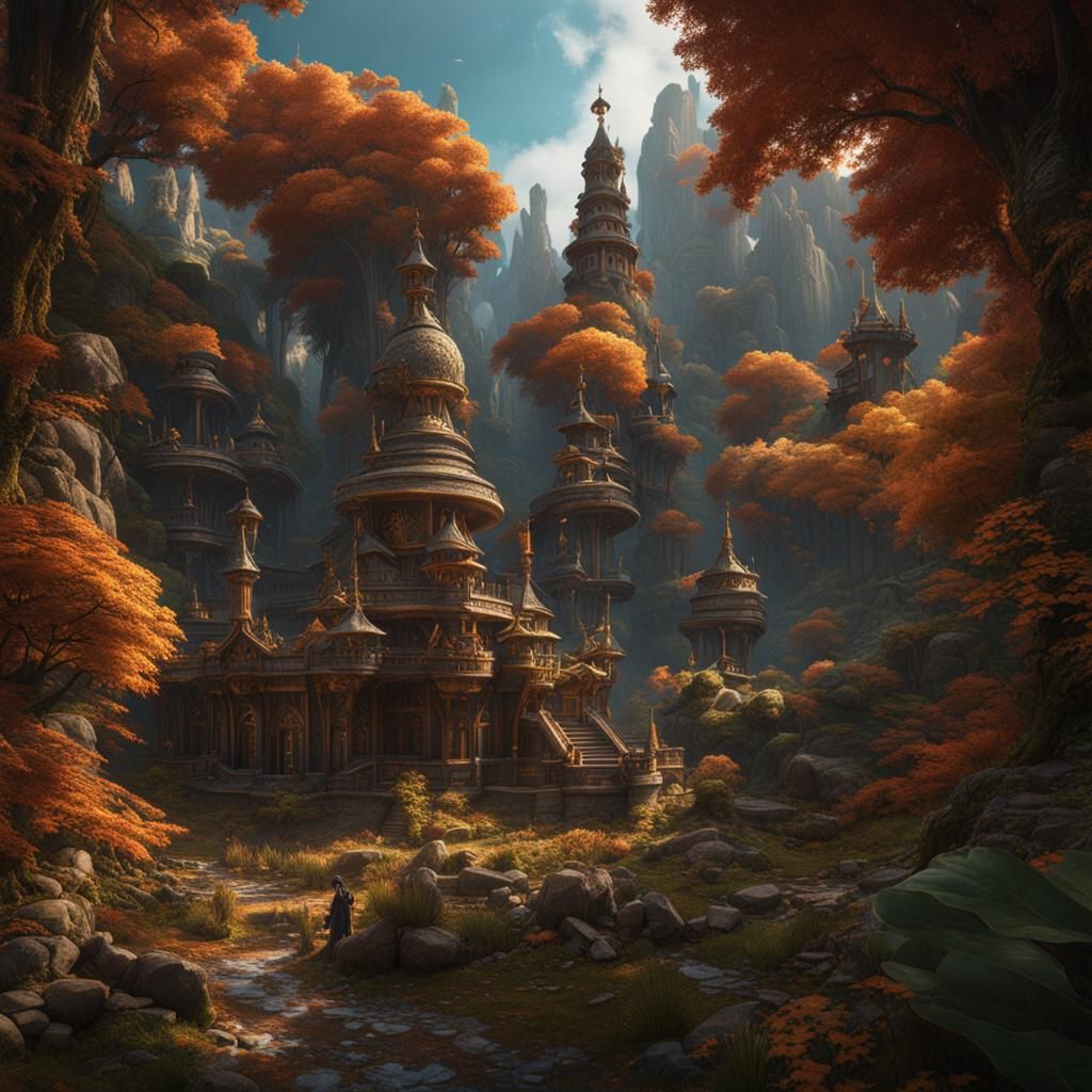 Fantastical Matte Painting with Deep Color