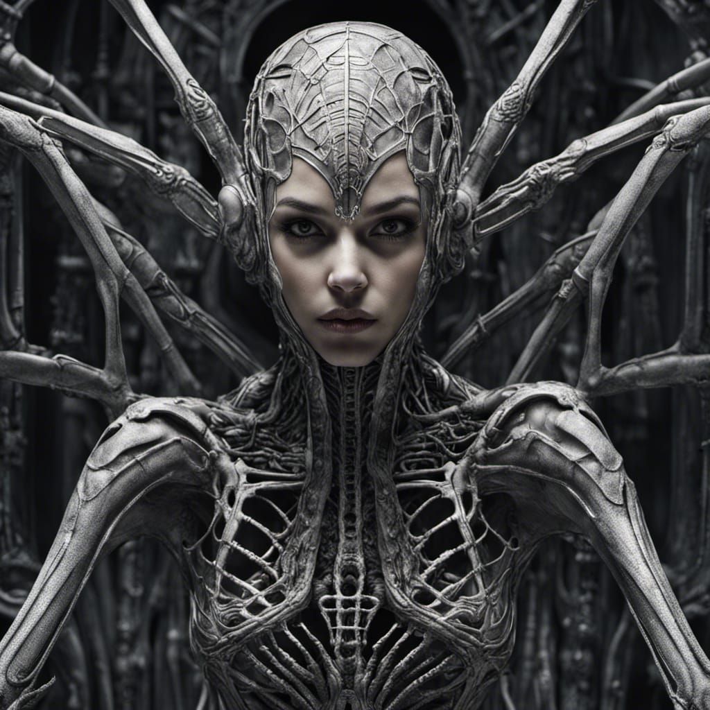 Biomechanical Spider Girl in HDR