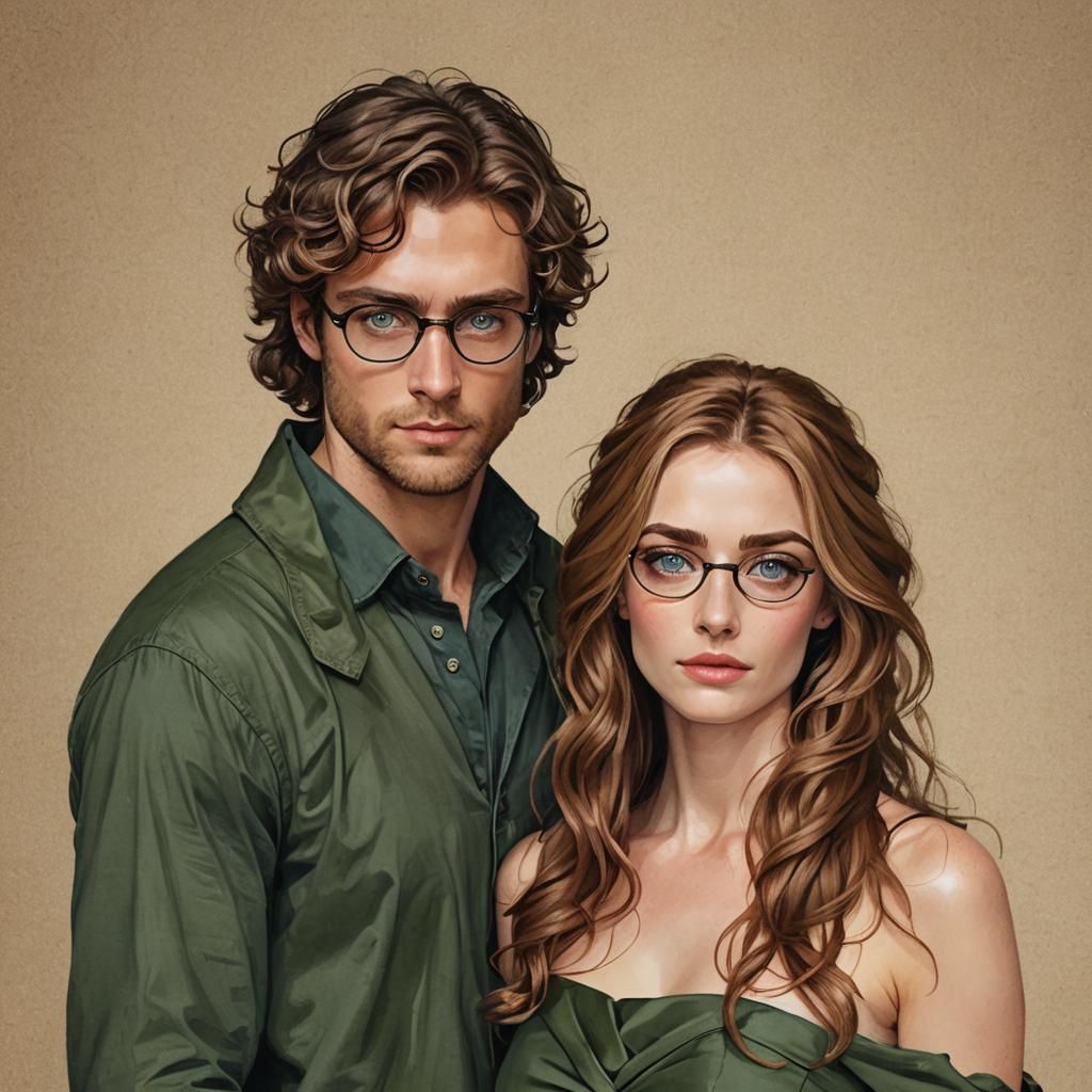 Caucasian Couple at Wedding Reception: Fantasy Art