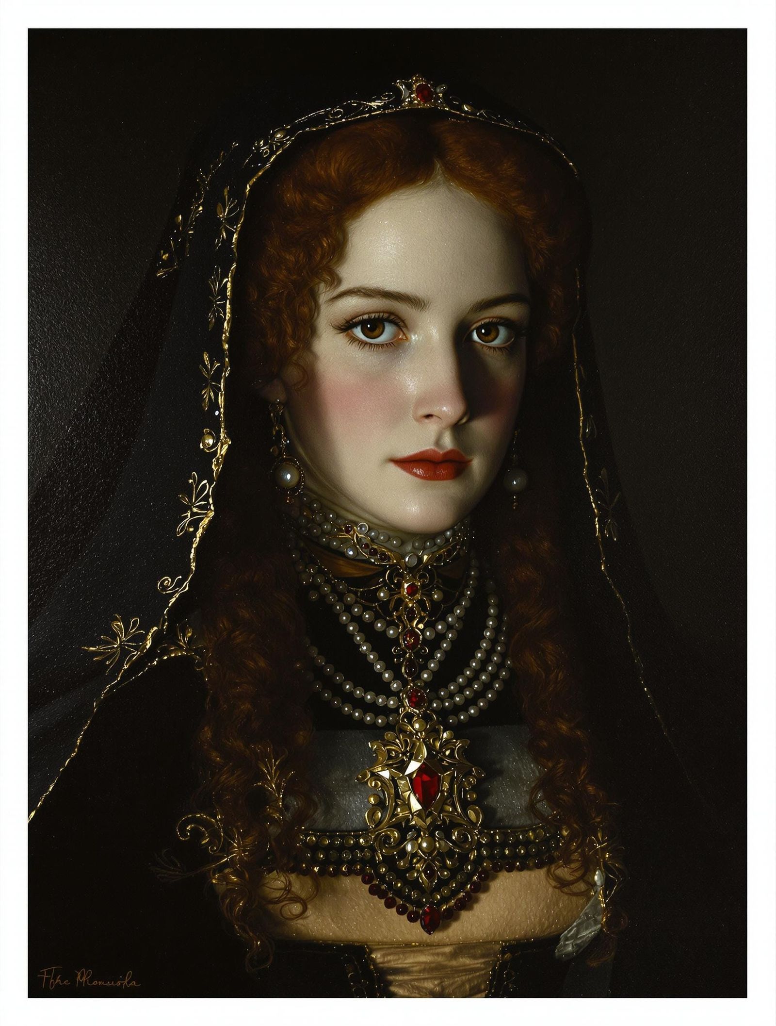 Tudor Beauty's Lament: A Photorealistic Portrait of Catherin...
