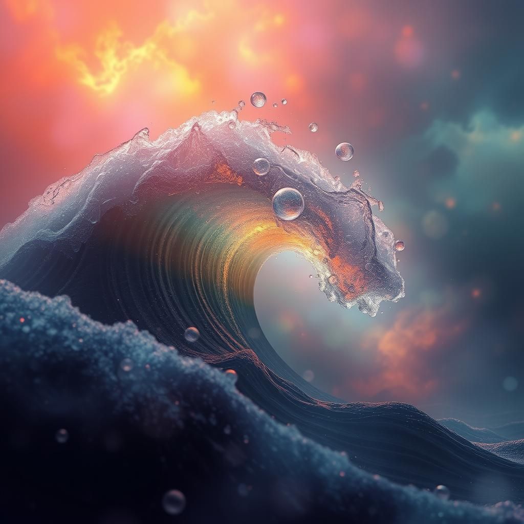 Fantastical Bubble Waves in Dreamlike Atmosphere