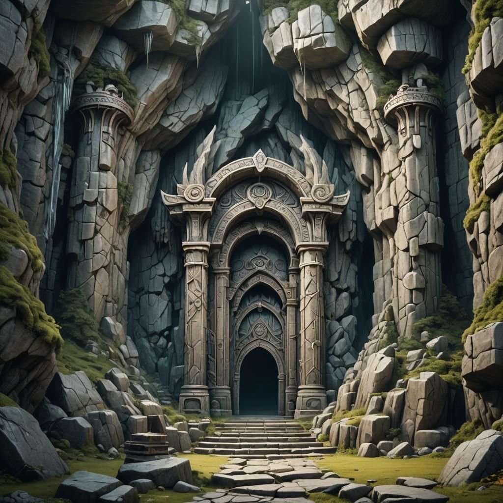 Fantasy Norse Temple Entrance to Creation
