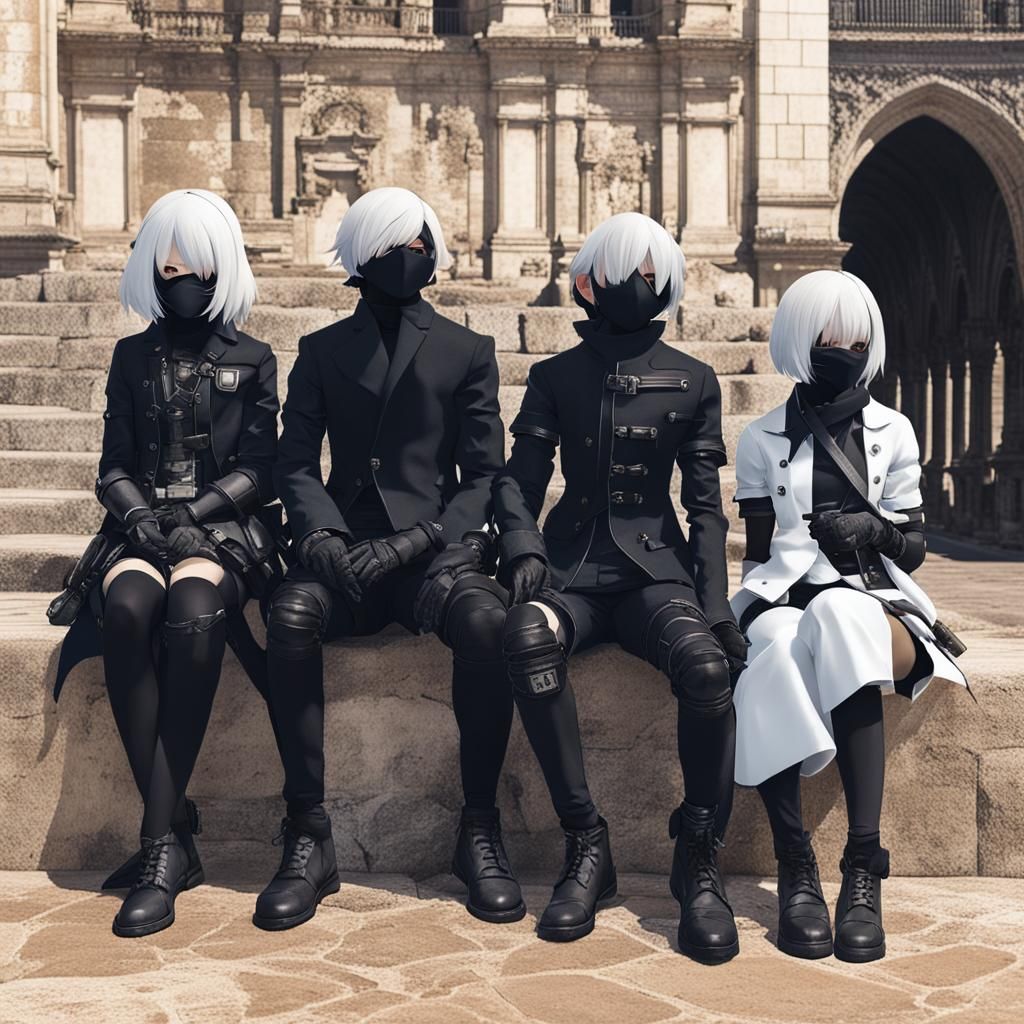 Nier Automata Characters Visit Porto, Portugal