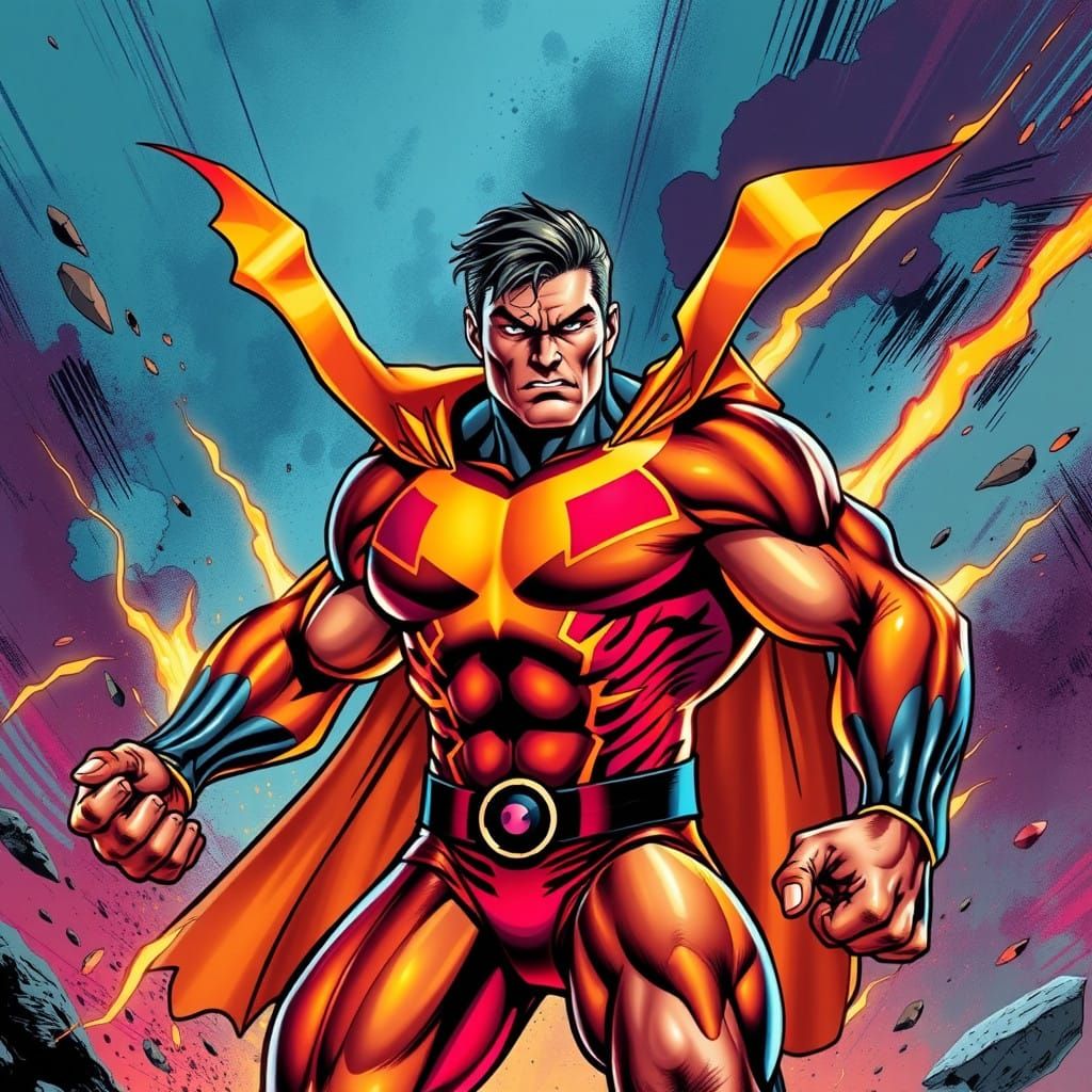 Cosmic Hero Unleashes Dynamic Action