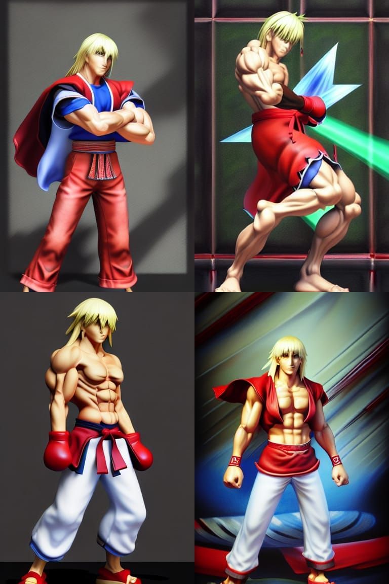 Ken Masters in Japanese Illustration Style