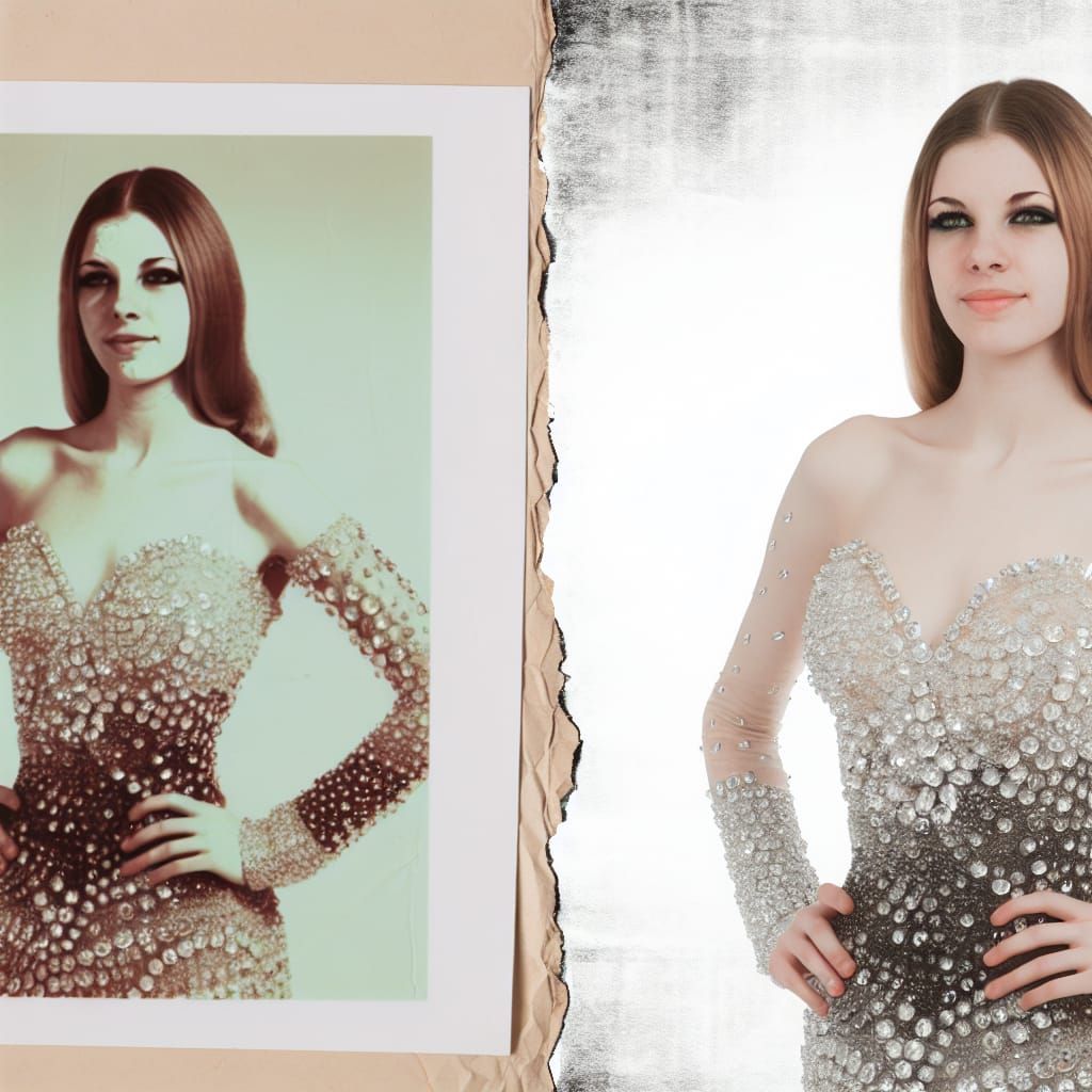 Crystalline Dress: 1960s Fashion Photo Aesthetic