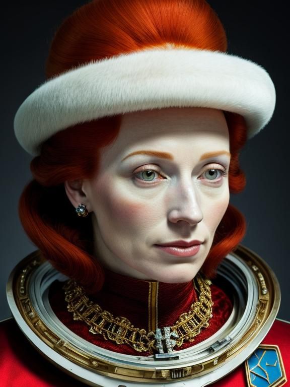 Elizabethan Woman Astronaut in Soviet Costume