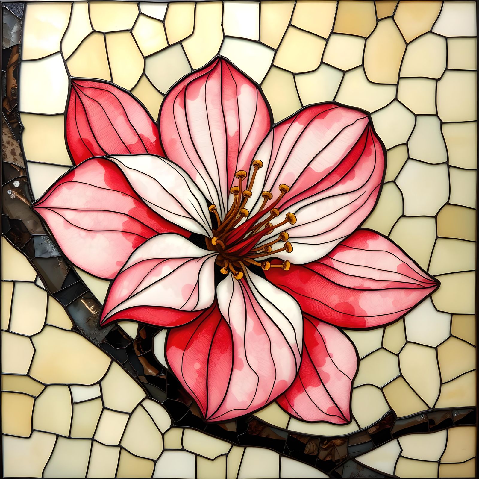 Stained Glass Cherry Blossom