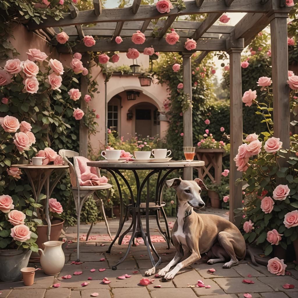 Idyllic English Cottage Courtyard Cinemagraph