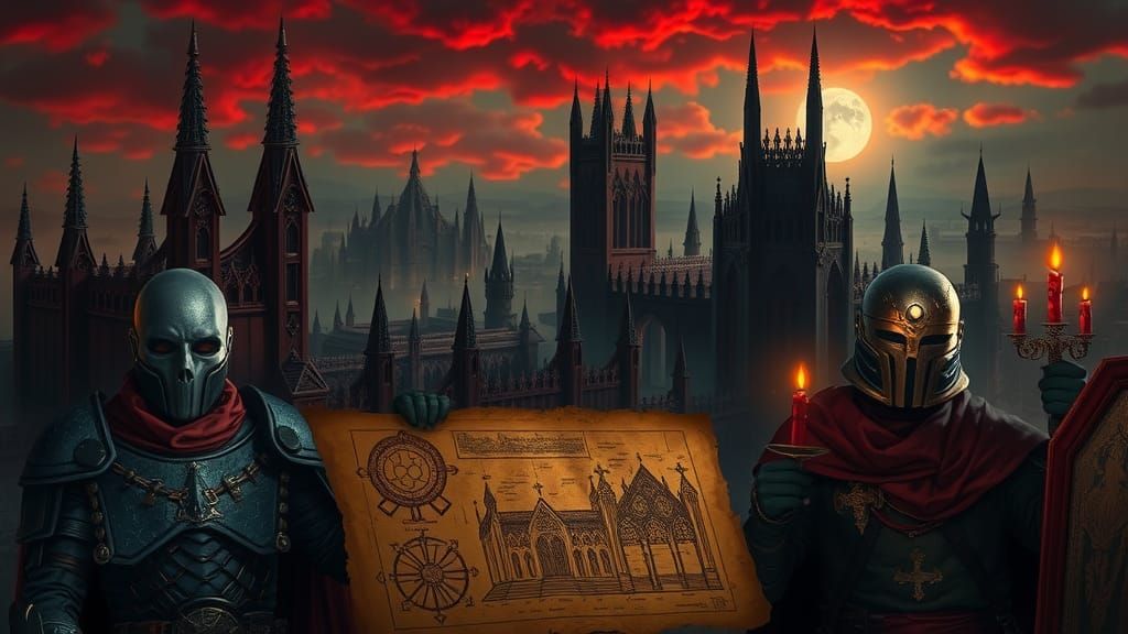 Grimdark Imperial Fortress-World with Gothic Architecture