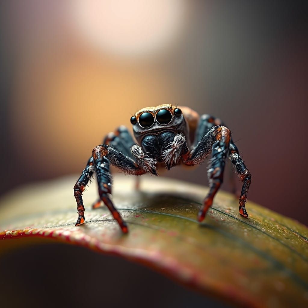 Majestic Jumping Spider Embodies Fantasy in Vivid Matte Pain...